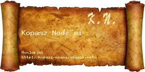 Kopasz Noémi névjegykártya