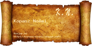 Kopasz Noémi névjegykártya